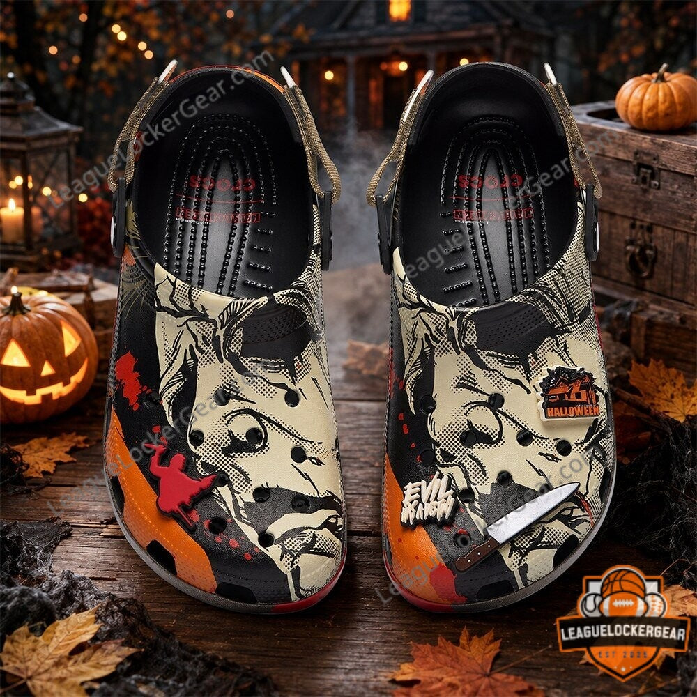 Jigsaw and Michael Myers Halloween 2026 Crocs Clogs