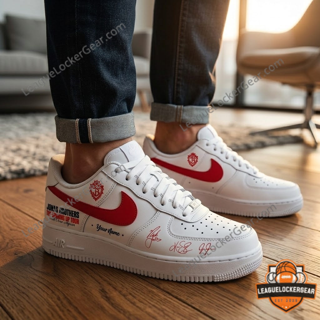 Jonas Brothers The Burning Up Tour All Over Again Custom Sneaker - LeagueLockerGear