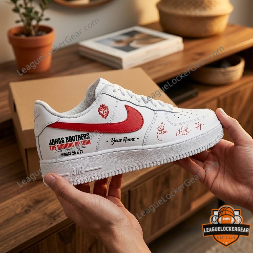 Jonas Brothers The Burning Up Tour All Over Again Custom Sneaker - LeagueLockerGear