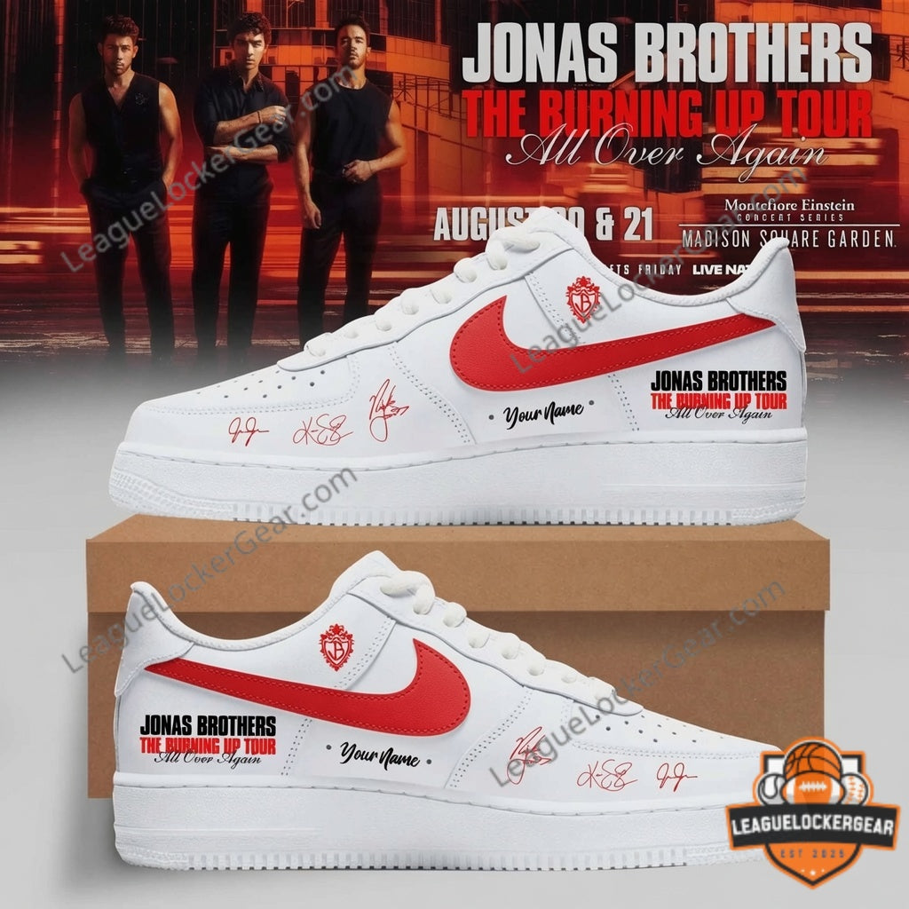 Jonas Brothers The Burning Up Tour All Over Again Custom Sneaker - LeagueLockerGear