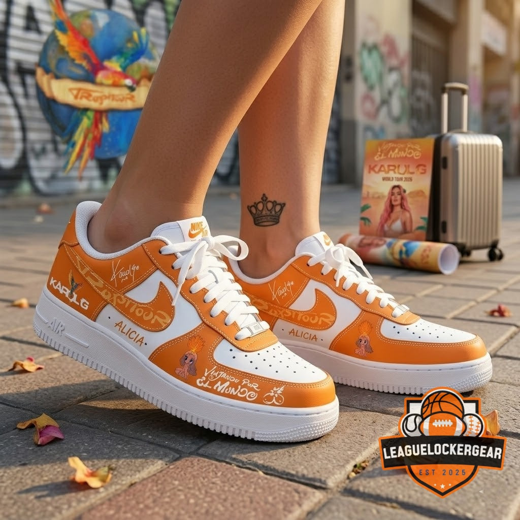 Karol G Viajando Por El Mundo Tropitour World Tour 2026 Custom Sneakers - LeagueLockerGear