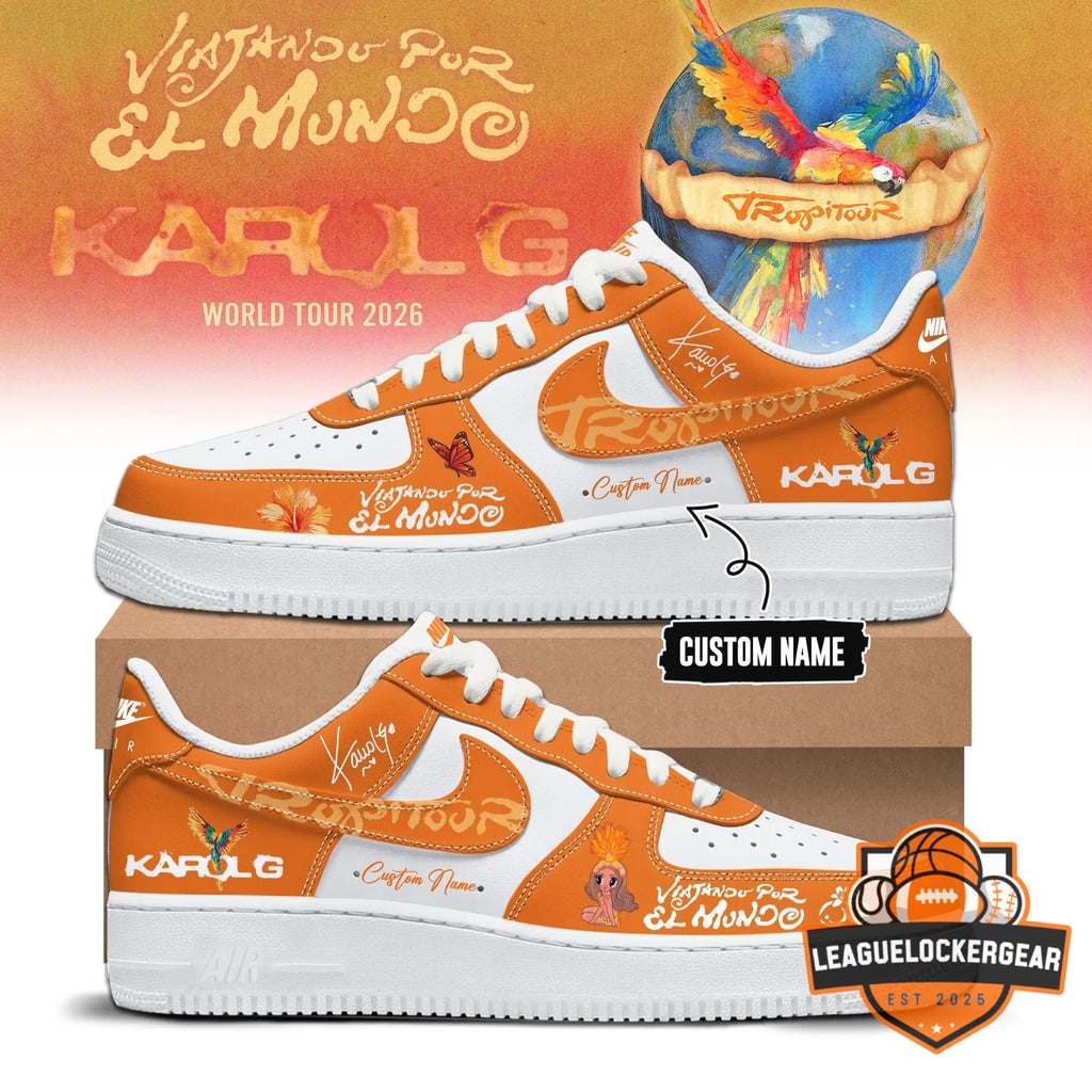 Karol G Viajando Por El Mundo Tropitour World Tour 2026 Custom Sneakers - LeagueLockerGear