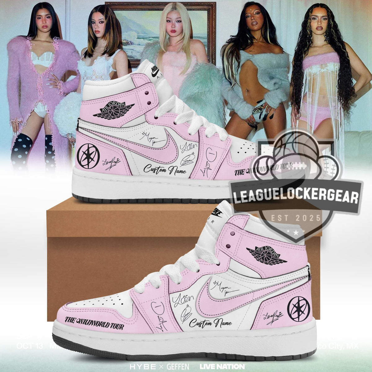 KATSEYE The Wildworld Tour Signed Air Jordan 1 High-Top Sneakers - LeagueLockerGear