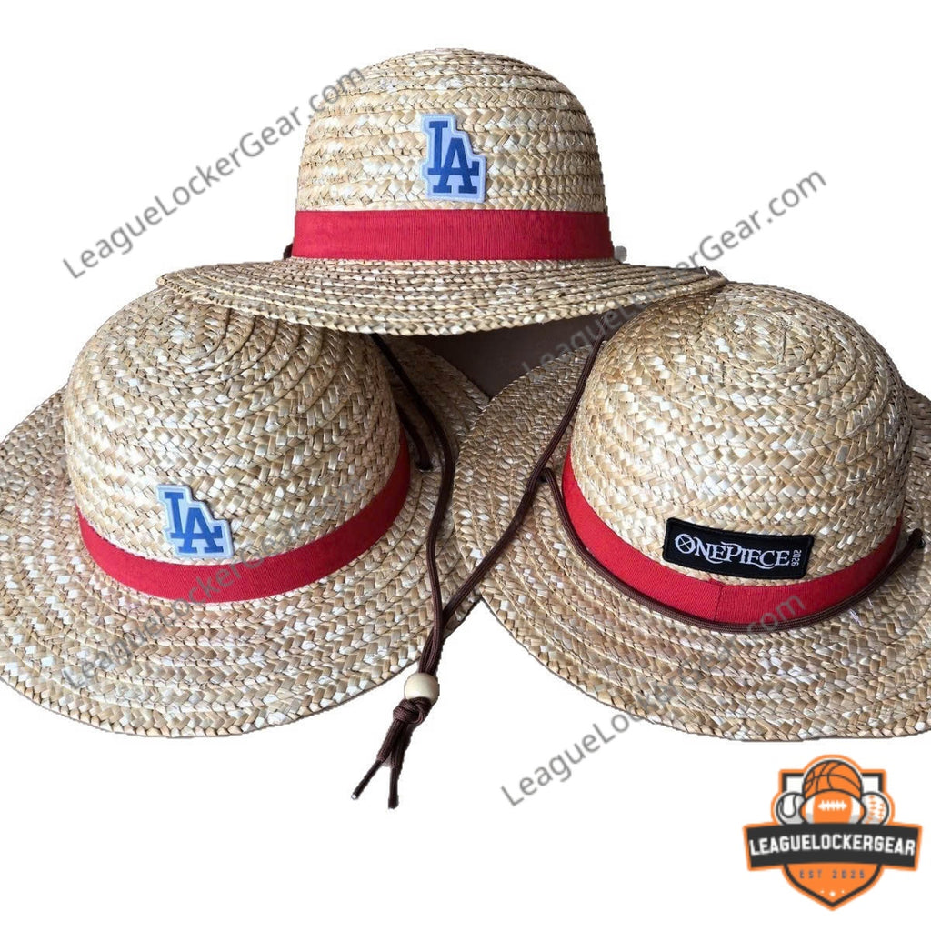 Los Angeles Dodgers LA x One Piece Logo Straw Hat - LeagueLockerGear