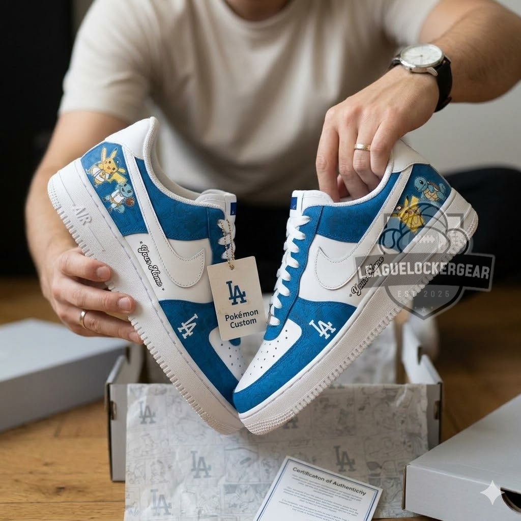 Los Angeles Dodgers Pokémon Custom AF1 Shoes - LeagueLockerGear