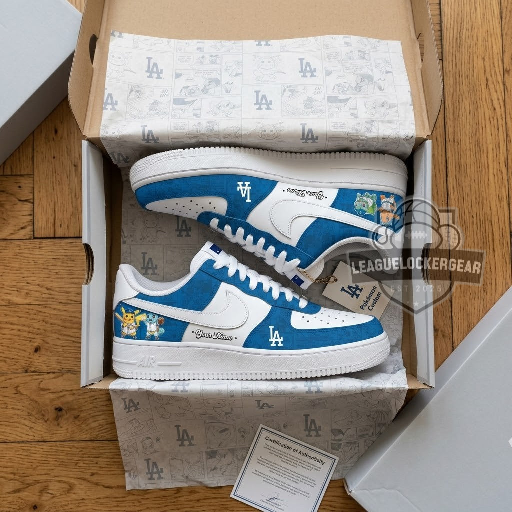 Los Angeles Dodgers Pokémon Custom AF1 Shoes - LeagueLockerGear