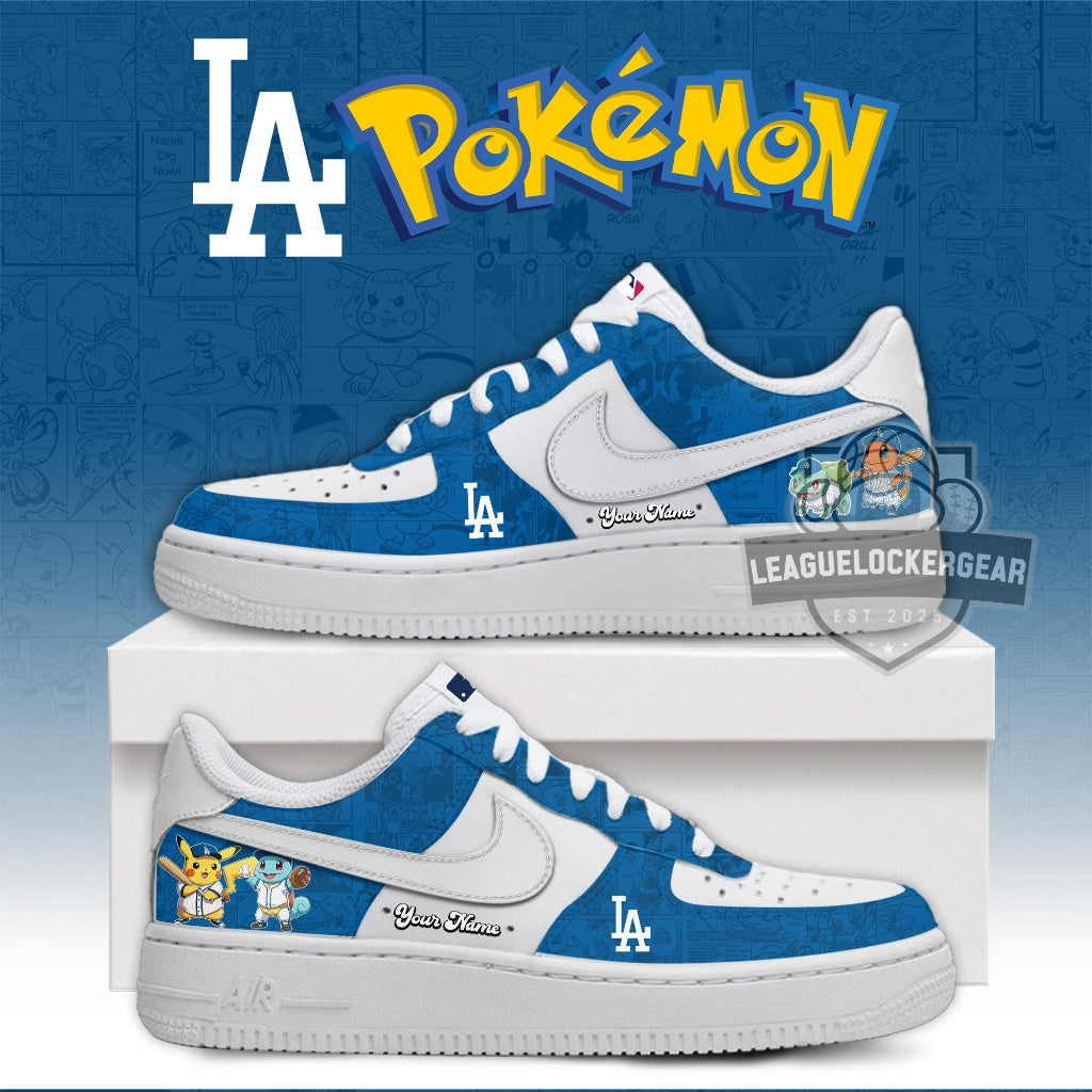 Los Angeles Dodgers Pokémon Custom AF1 Shoes - LeagueLockerGear