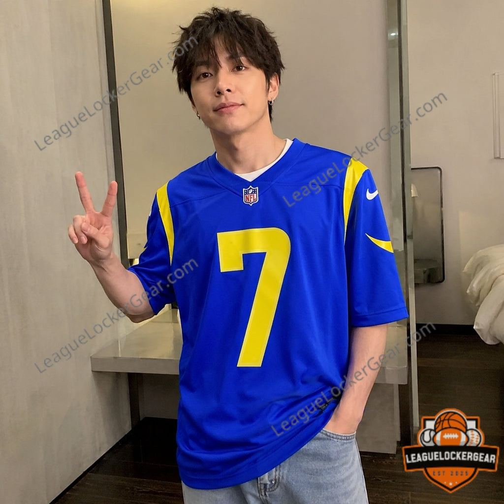 Los Angeles Rams BTS Seokjin JIN 7 Football Jersey