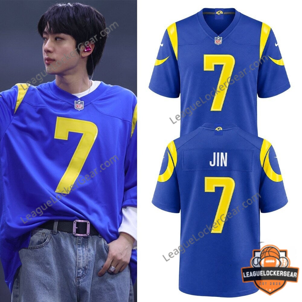 Los Angeles Rams BTS Seokjin JIN 7 Football Jersey