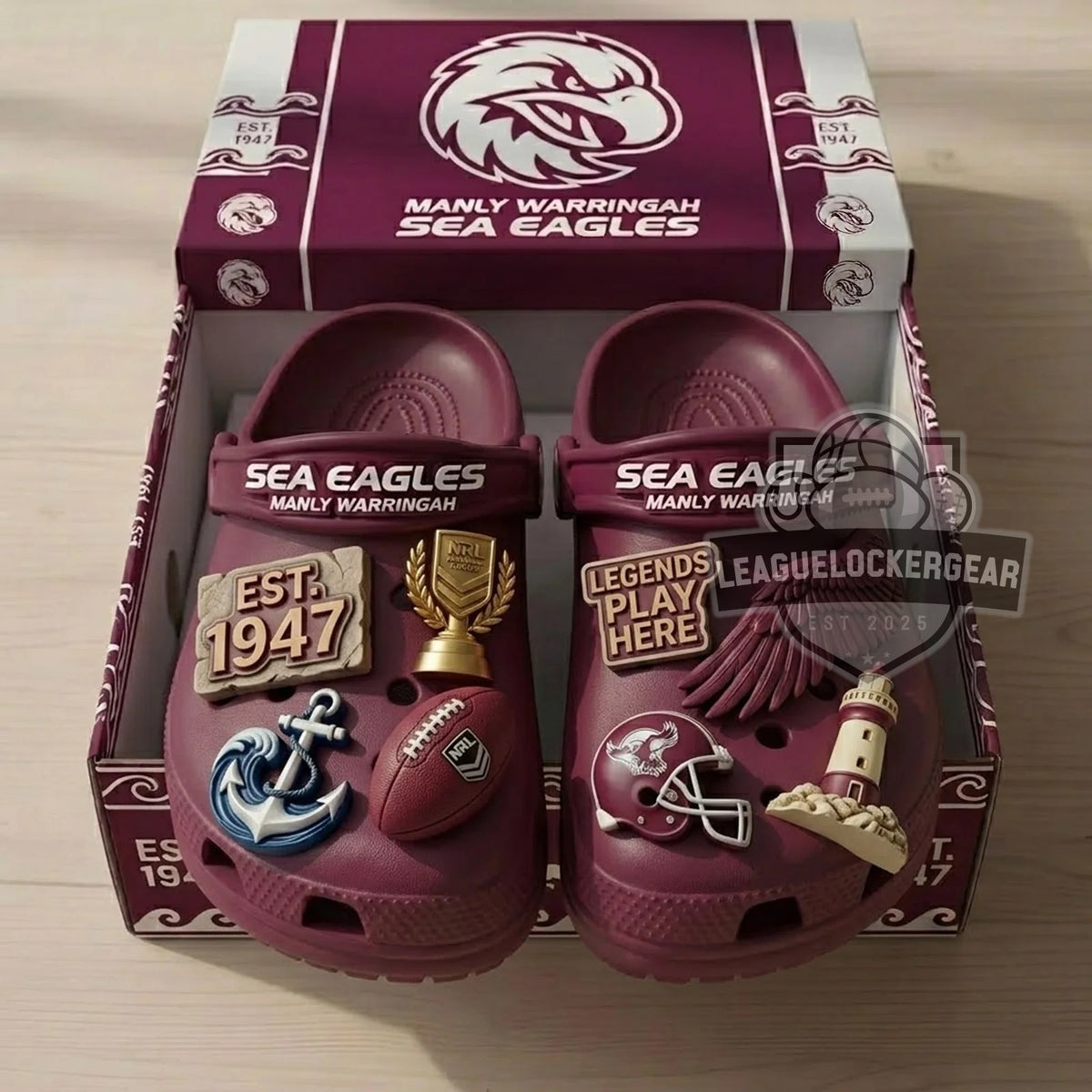 Manly Warringah Sea Eagles EST. 1947 Clogs - LeagueLockerGear