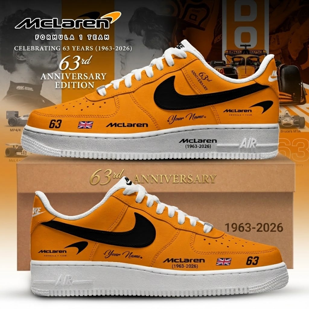 McLaren Formula 1 Team 63rd Anniversary Custom Sneakers - LeagueLockerGear