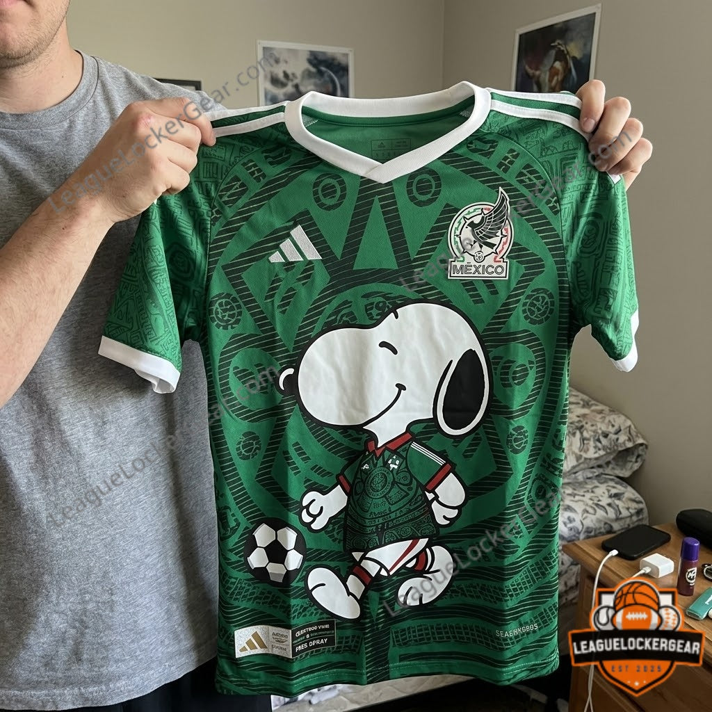 Mexico FIFA World Cup 2026 Snoopy Soccer T-Shirt - LeagueLockerGear