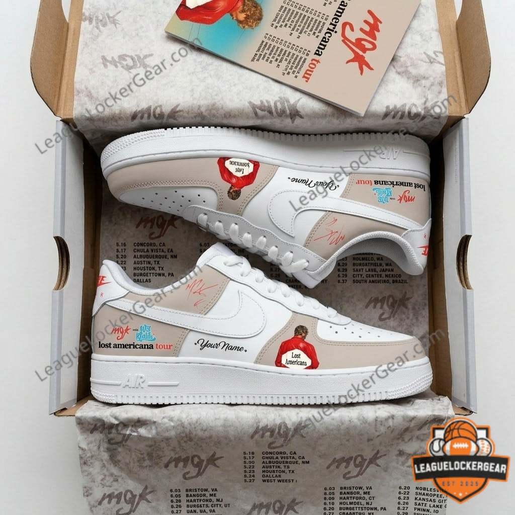 MGK with Wiz Khalifa Lost Americana Tour Custom Sneakers - LeagueLockerGear