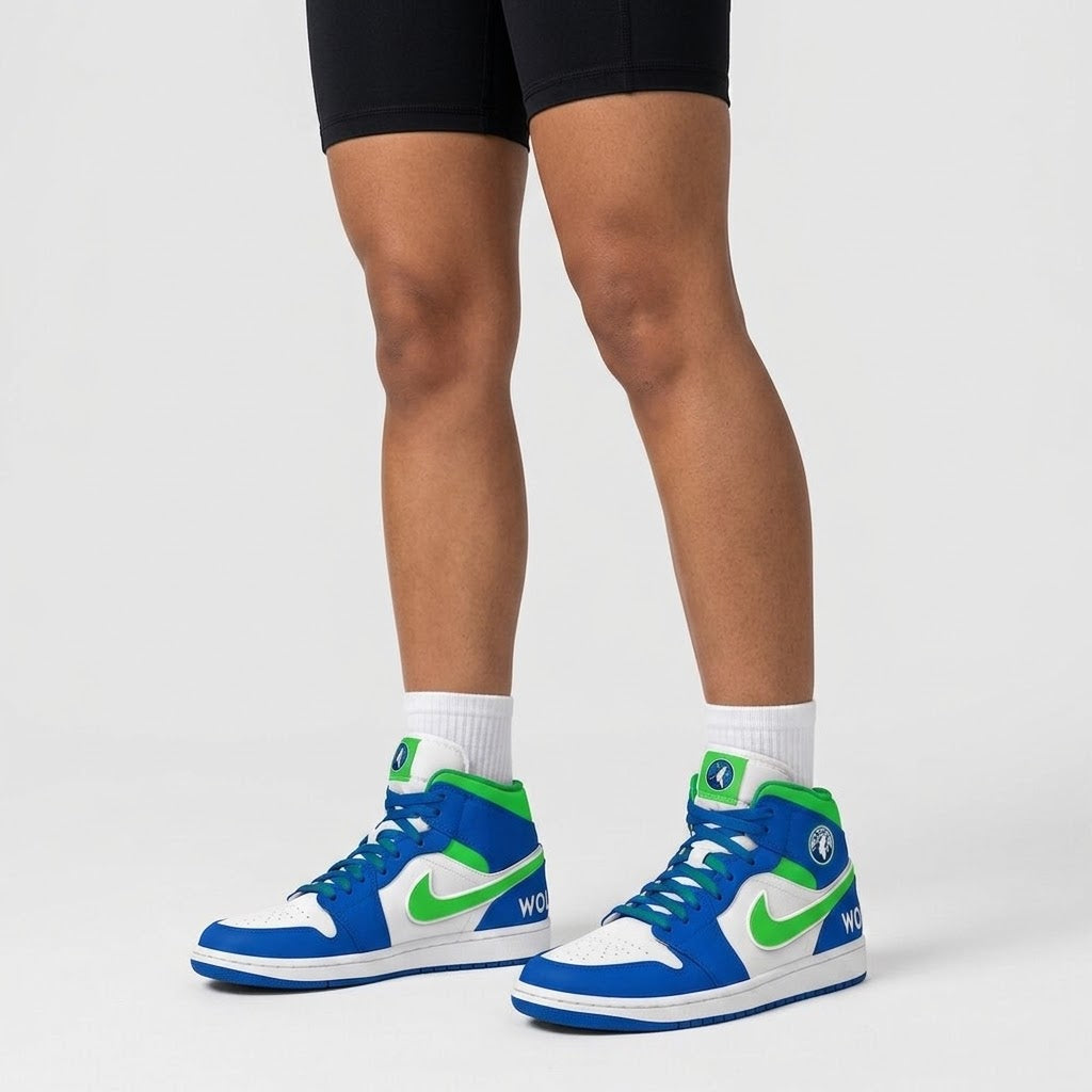 Minnesota Timberwolves Air Jordan 1 High Top Basketball Shoes - LeagueLockerGear