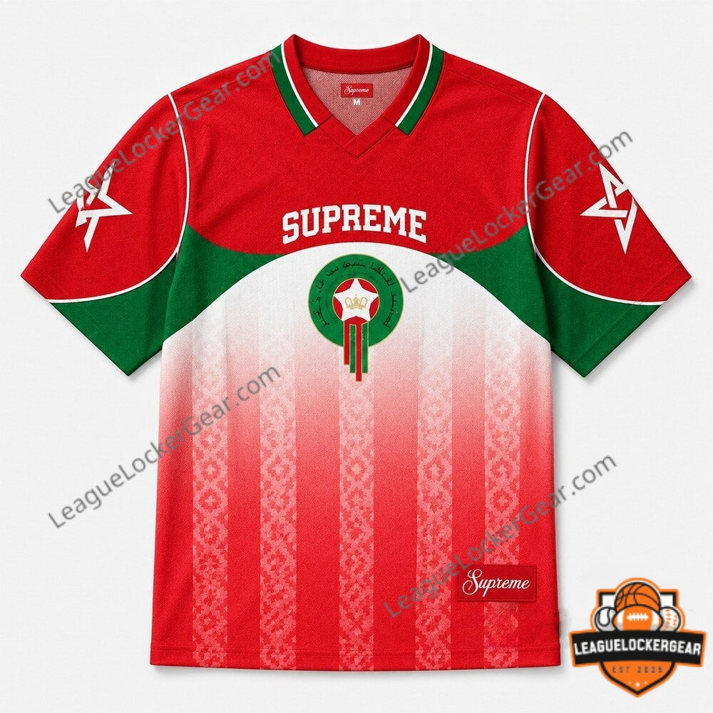 Morocco National Football Team x Supreme FIFA World Cup 2026 Football Jersey - LeagueLockerGear