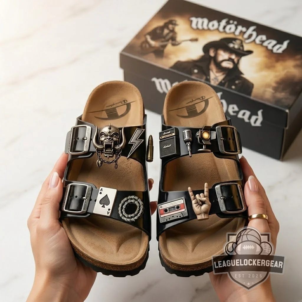 Motörhead Ace of Spades War-Pig Custom Sandals With Charms - LeagueLockerGear