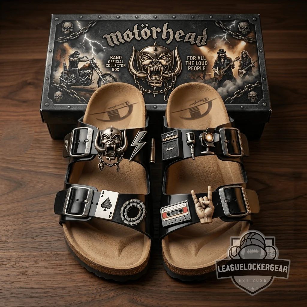 Motörhead Ace of Spades War-Pig Custom Sandals With Charms - LeagueLockerGear