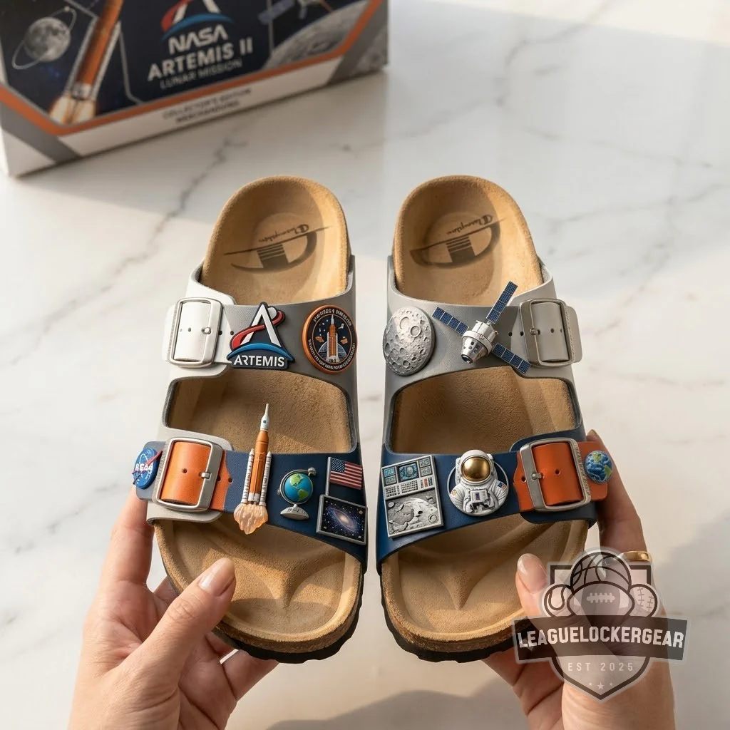 NASA Artemis II Lunar Mission Sandals With Charms - LeagueLockerGear