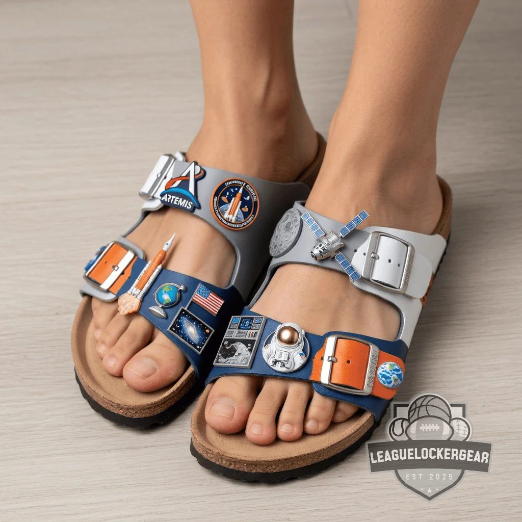 NASA Artemis II Lunar Mission Sandals With Charms - LeagueLockerGear