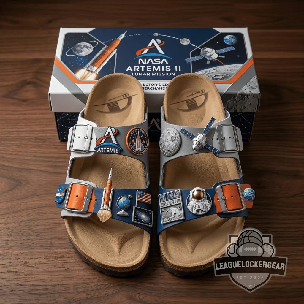 NASA Artemis II Lunar Mission Sandals With Charms - LeagueLockerGear