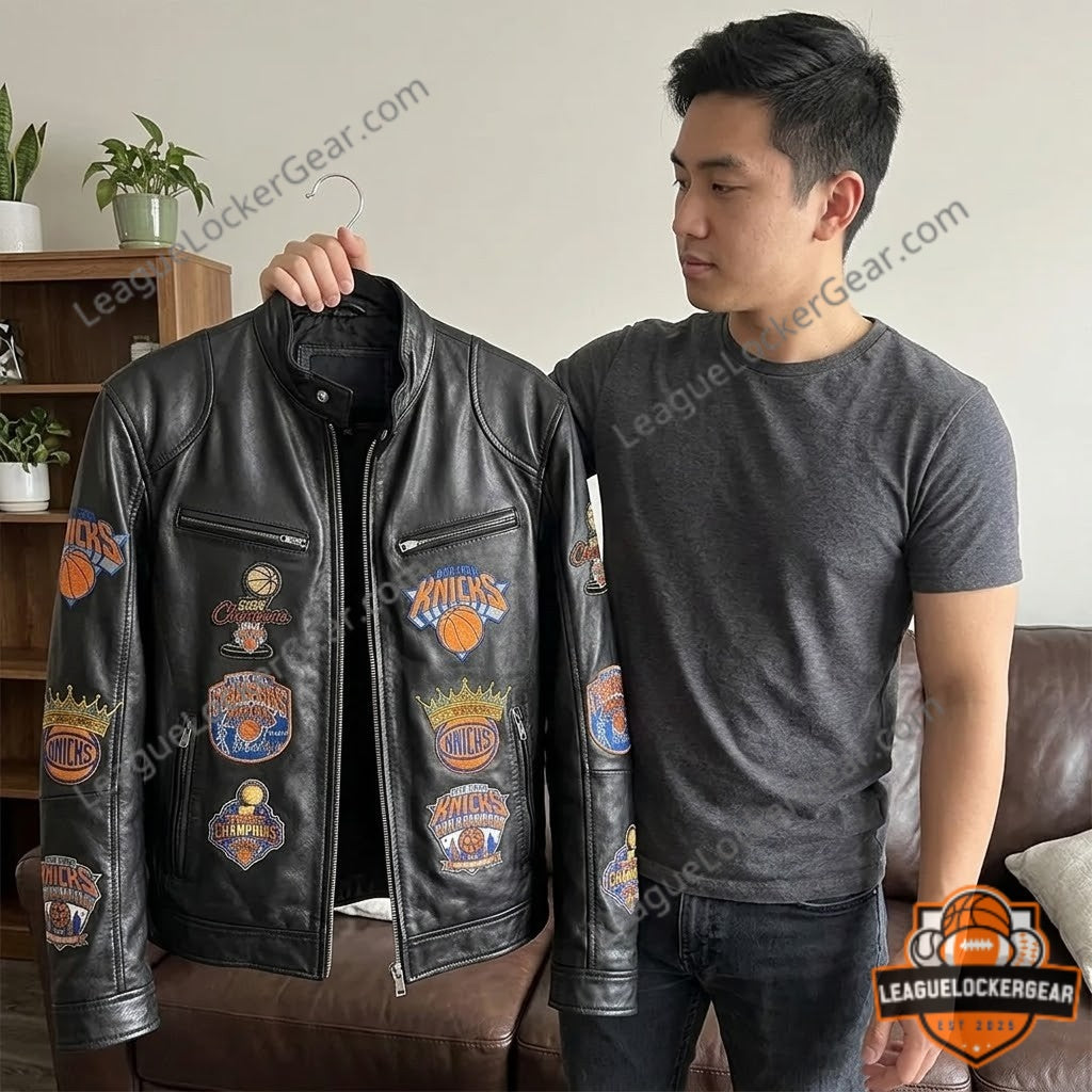 New York Knicks NBA Finals 2026 Champions Leather Jacket - LeagueLockerGear
