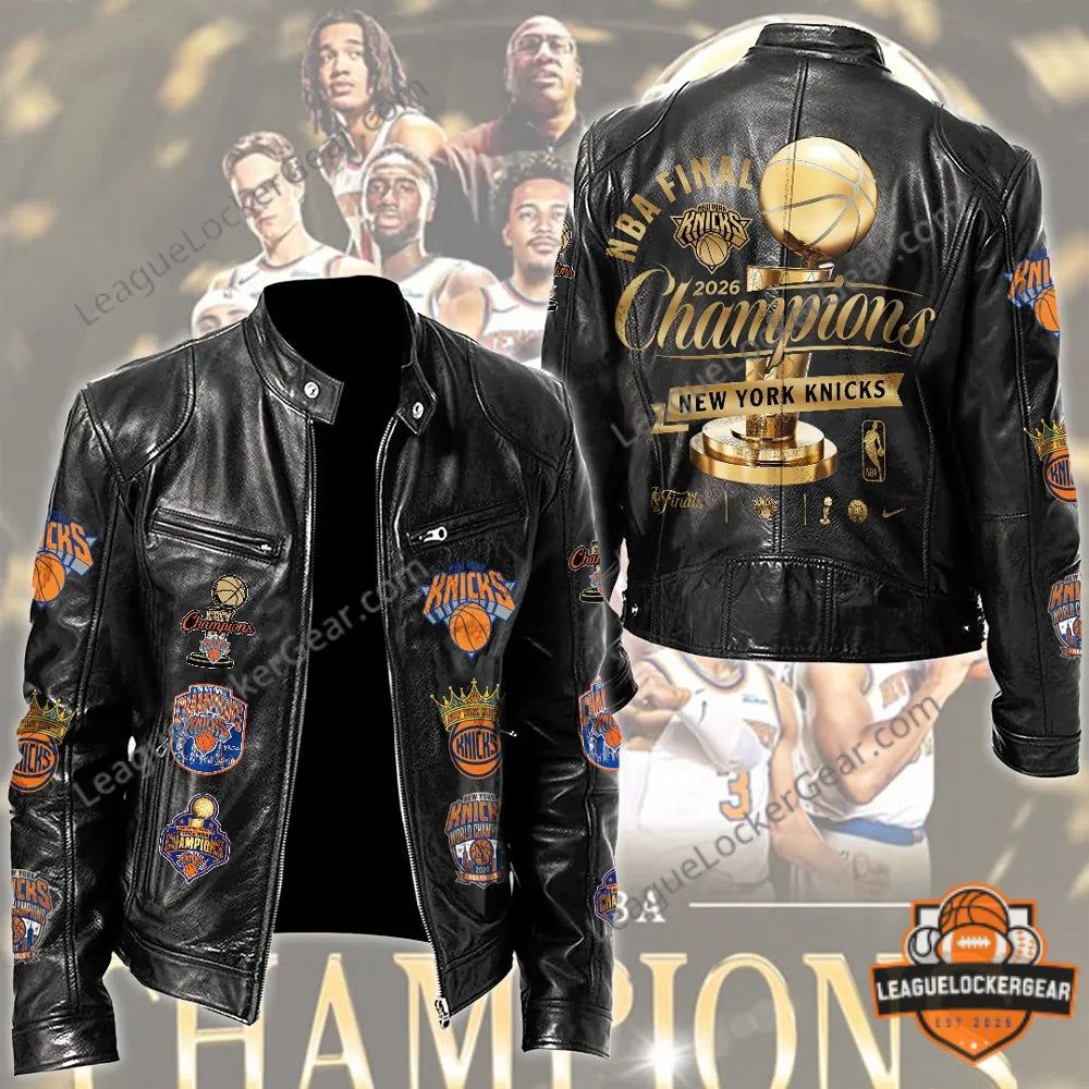 New York Knicks NBA Finals 2026 Champions Leather Jacket - LeagueLockerGear