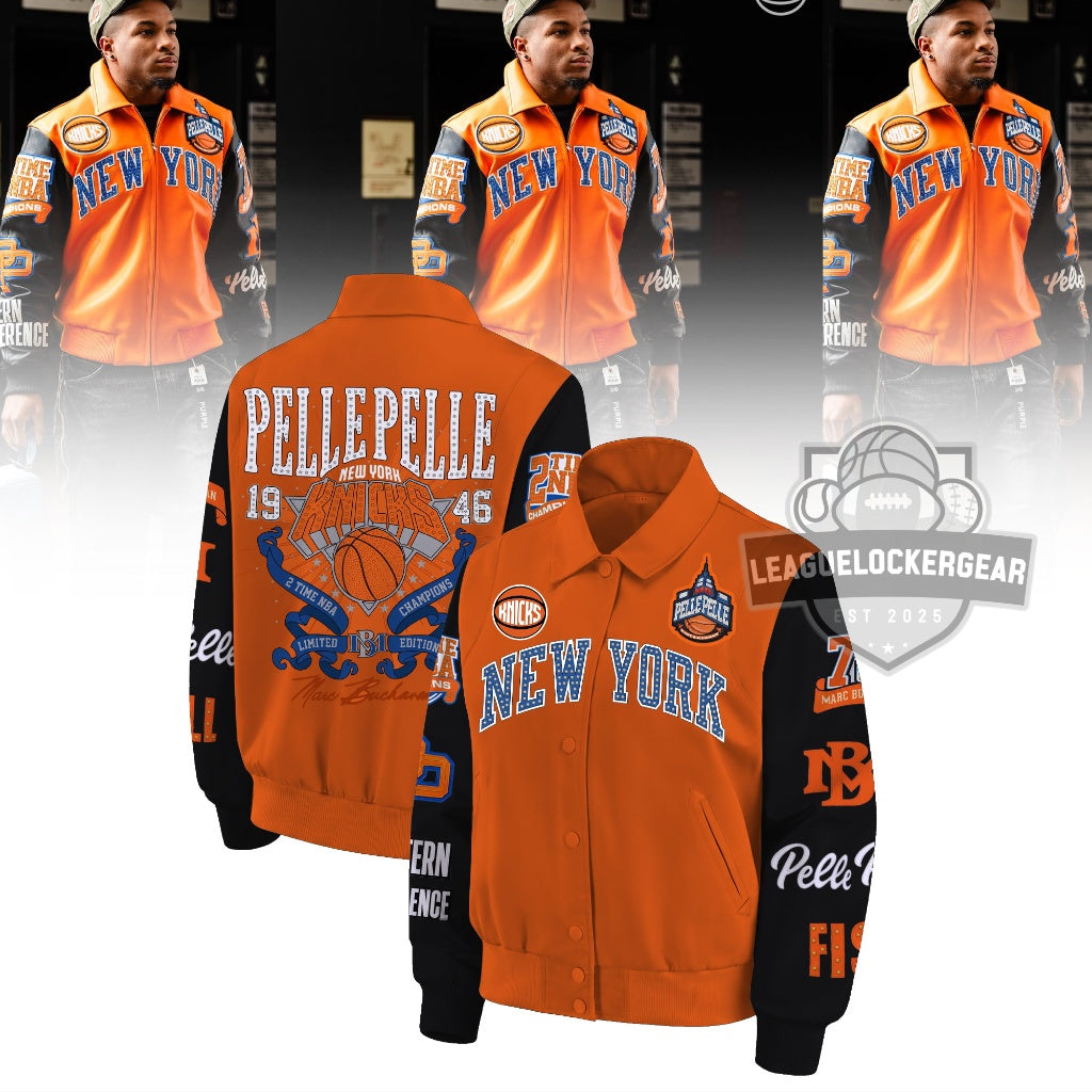 New York Knicks 2026 Collar Baseball Jacket - LeagueLockerGear