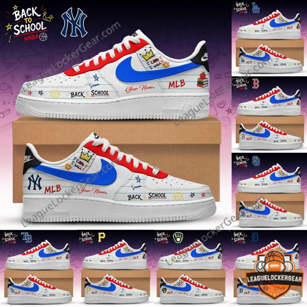 MLB x Back To School Custom Air Force 1 Sneakers - LeagueLockerGear