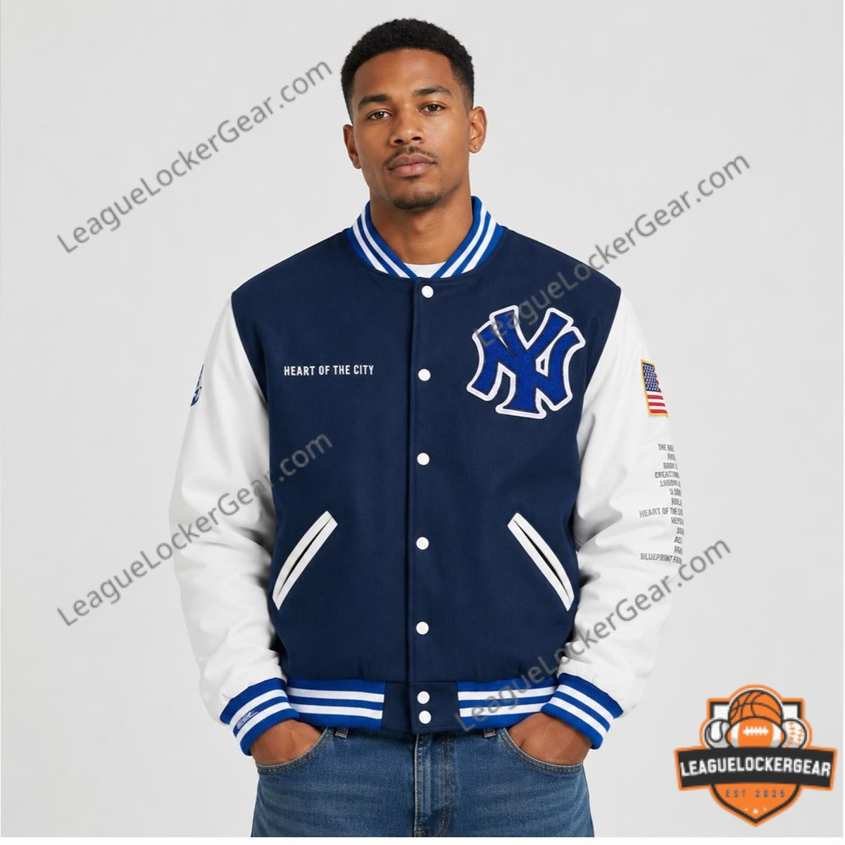 New York Yankees Jay-Z Heart of the City Varsity Jacket - LeagueLockerGear