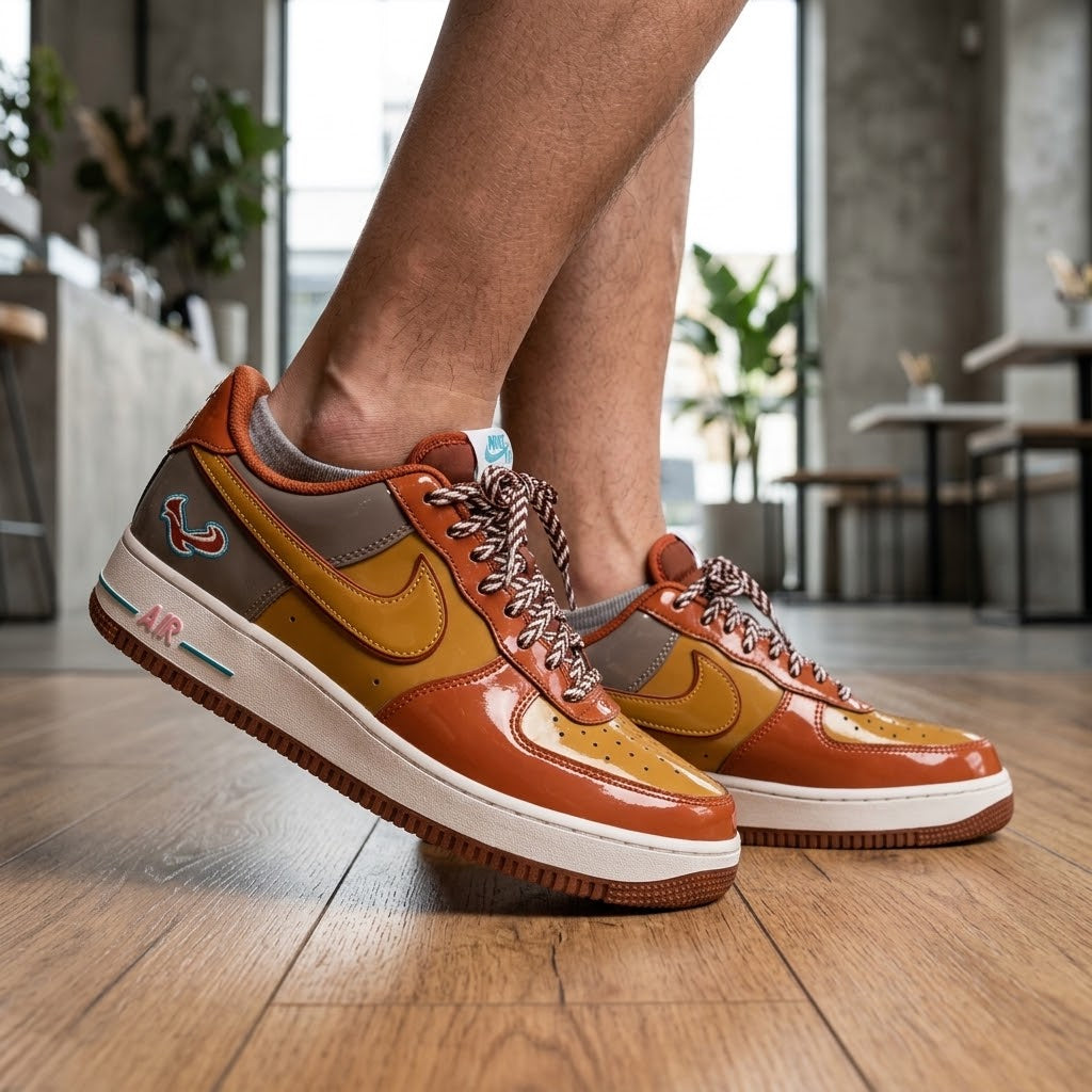 NIGO x J-hope x Nike Air Force 1 Low Burnt Sunrise Sneakers - LeagueLockerGear
