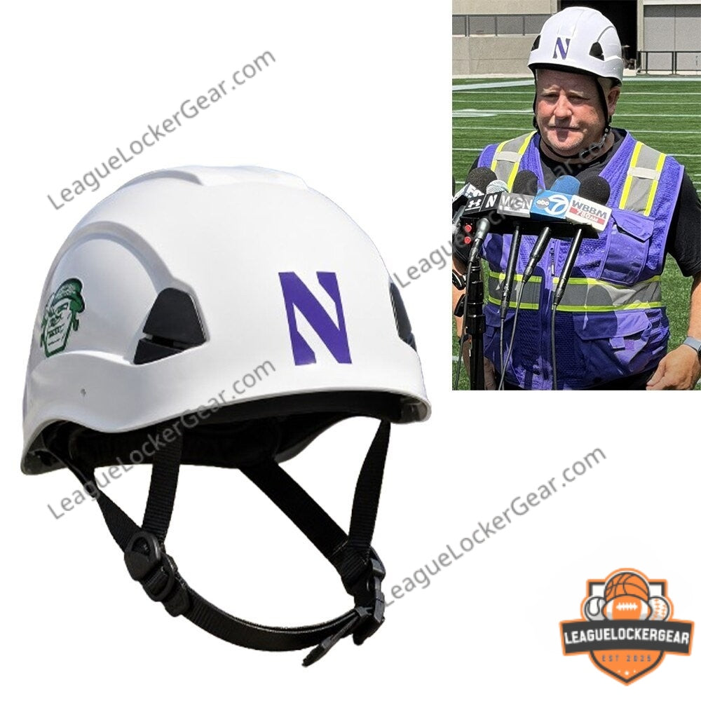 Northwestern Wildcats Chip Kelly David Braun Hard Hat - LeagueLockerGear