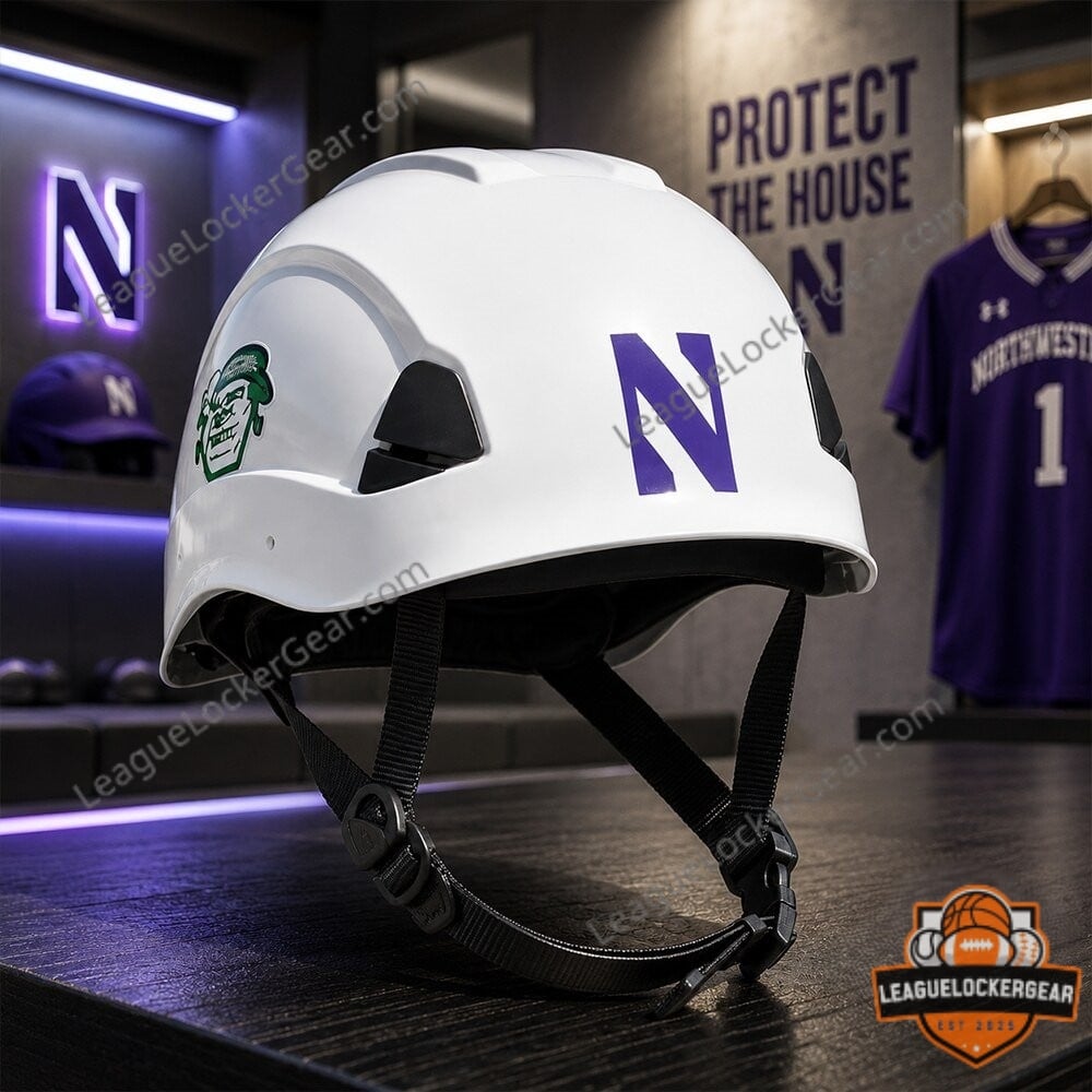 Northwestern Wildcats Chip Kelly David Braun Hard Hat - LeagueLockerGear
