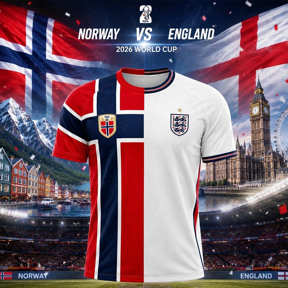 Norway and England 2026 World Cup Match Football Jersey - LeagueLockerGear