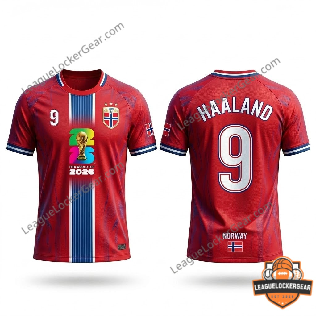 Norway FIFA World Cup 2026 Haaland 9 T-Shirt - LeagueLockerGear
