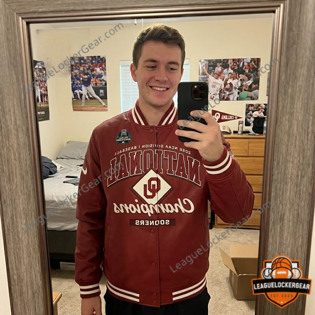 Oklahoma Sooners 2026 NCAA Baseball National Champions Varsity Jacket - LeagueLockerGear