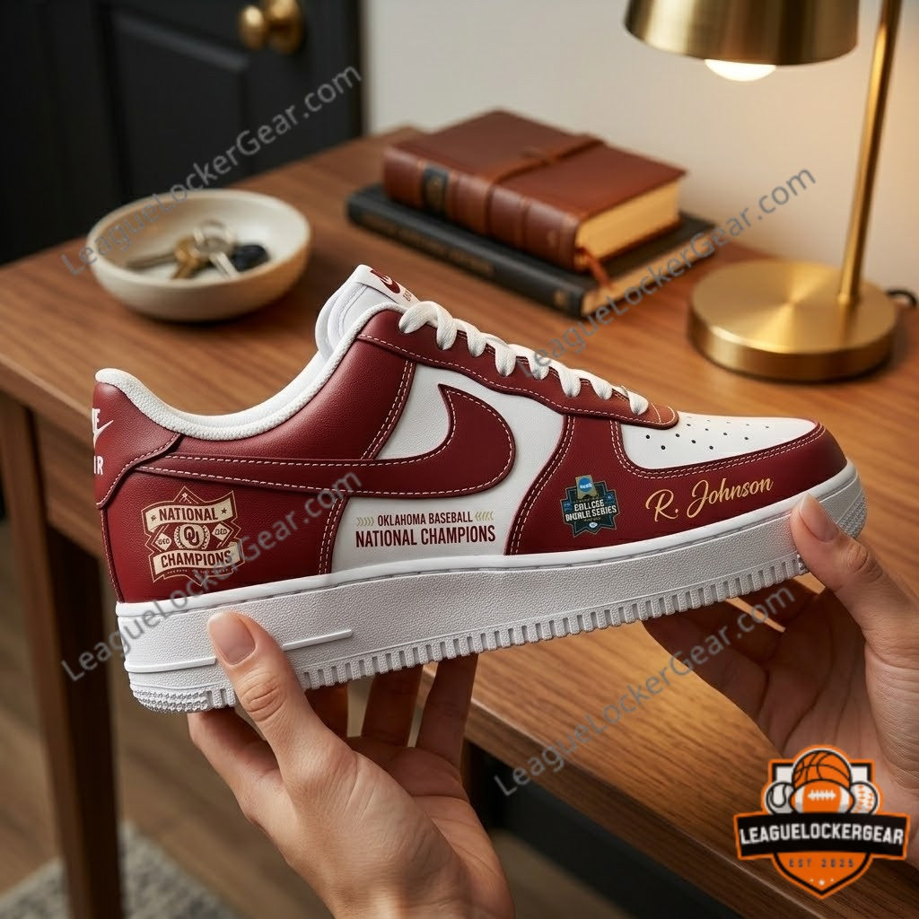 Oklahoma Sooners National Champions College World Series 2026 Sneakers - LeagueLockerGear