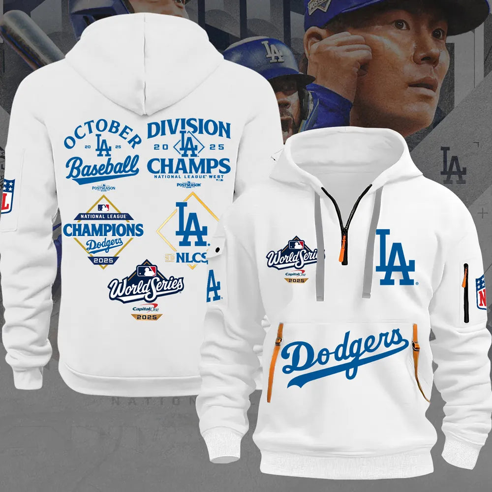 Los Angeles Dodgers 2D Quarter Zip Hoodie - THK117367 | Buy for only at THK BUY