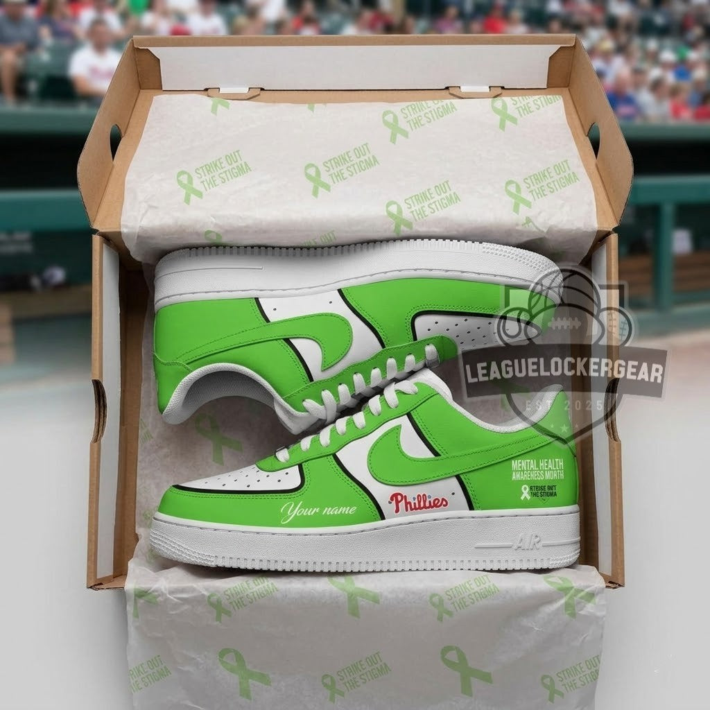 Philadelphia Phillies Mental Health Awareness Month Custom Sneakers - LeagueLockerGear