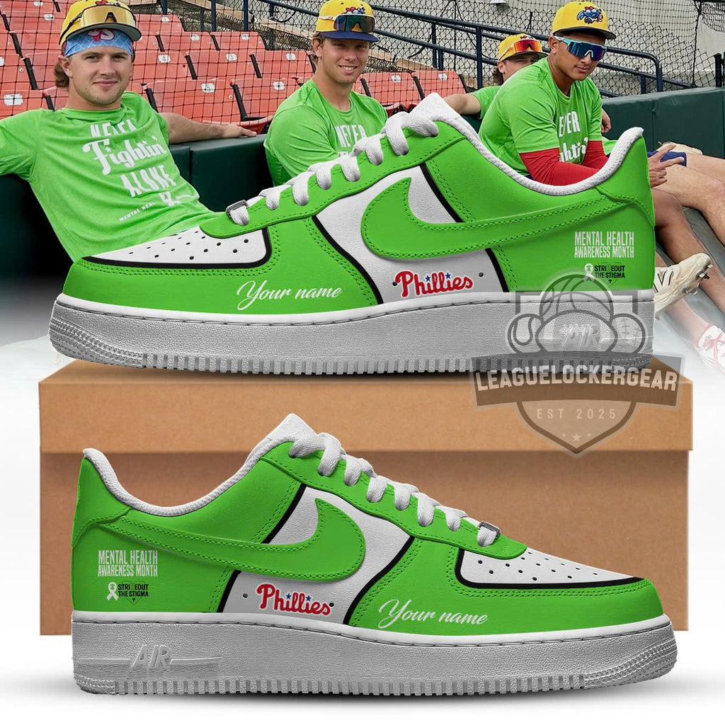 Philadelphia Phillies Mental Health Awareness Month Custom Sneakers - LeagueLockerGear