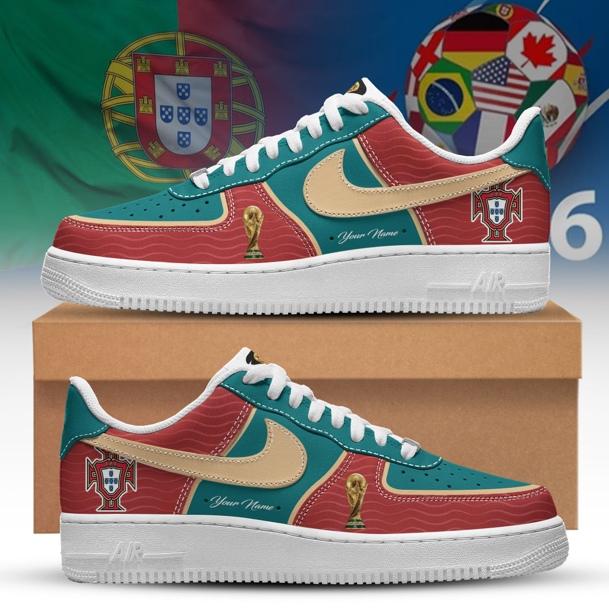 Portugal National Football Team FIFA World Cup Personalized Sneakers - LeagueLockerGear