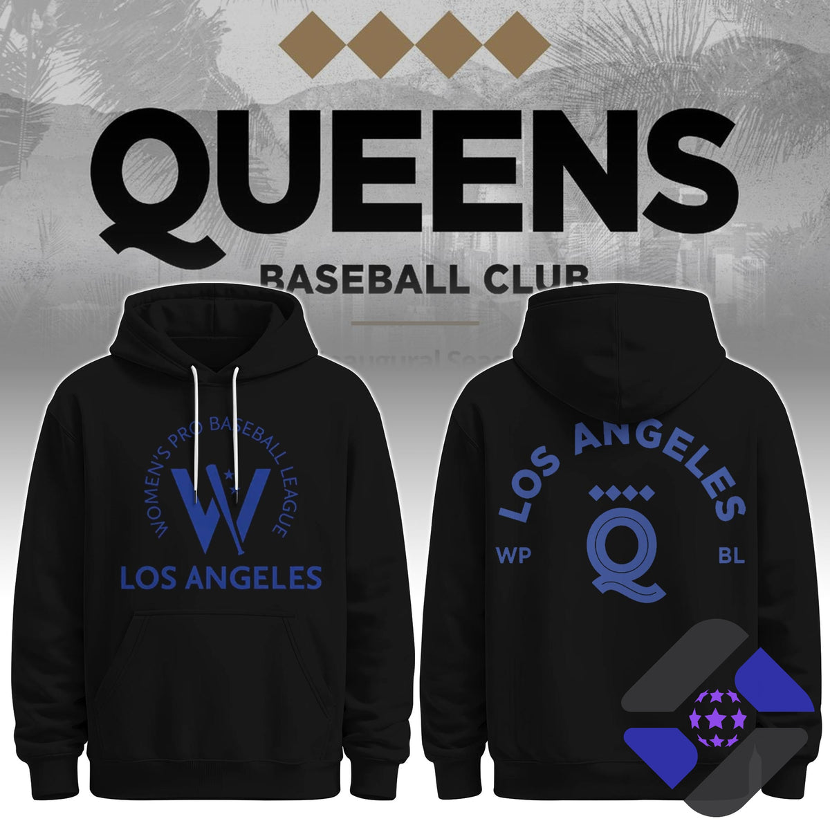 Queens Baseball Club Los Angeles WPBL Inaugural Season Hoodie