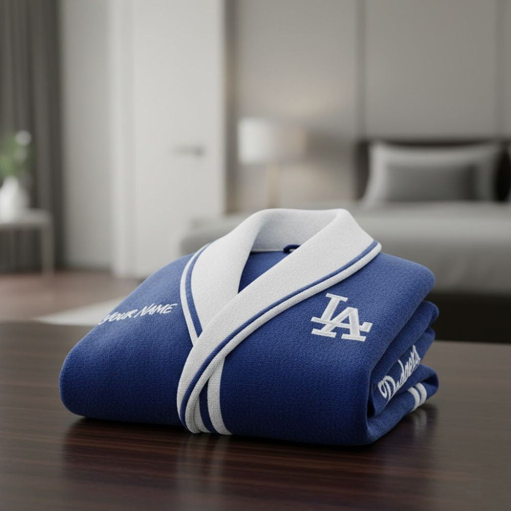 LA Dodgers 2025 Champions Bathrobe – Official World Series Celebration Gear - LeagueLockerGear