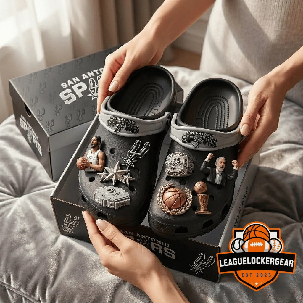 San Antonio Spurs Championships Crocs With Charms - LeagueLockerGear