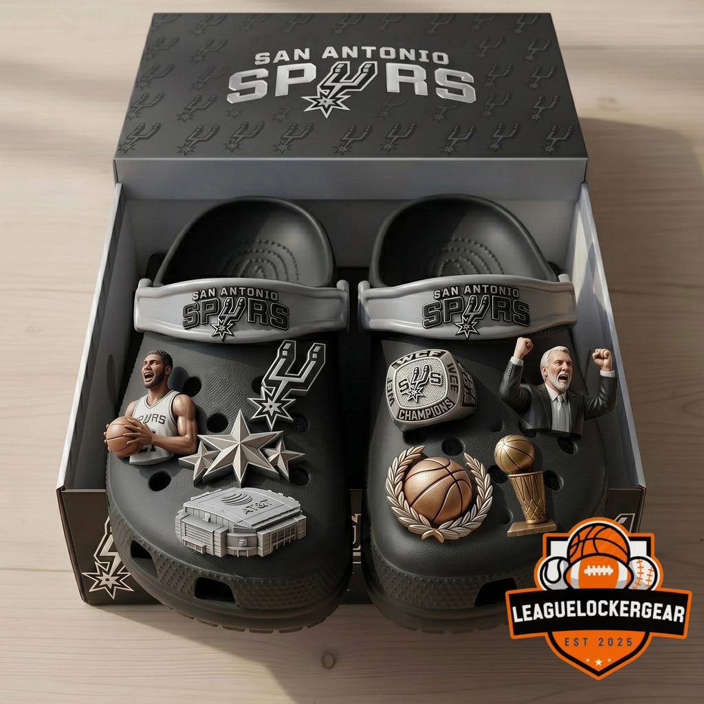 San Antonio Spurs Championships Crocs With Charms - LeagueLockerGear