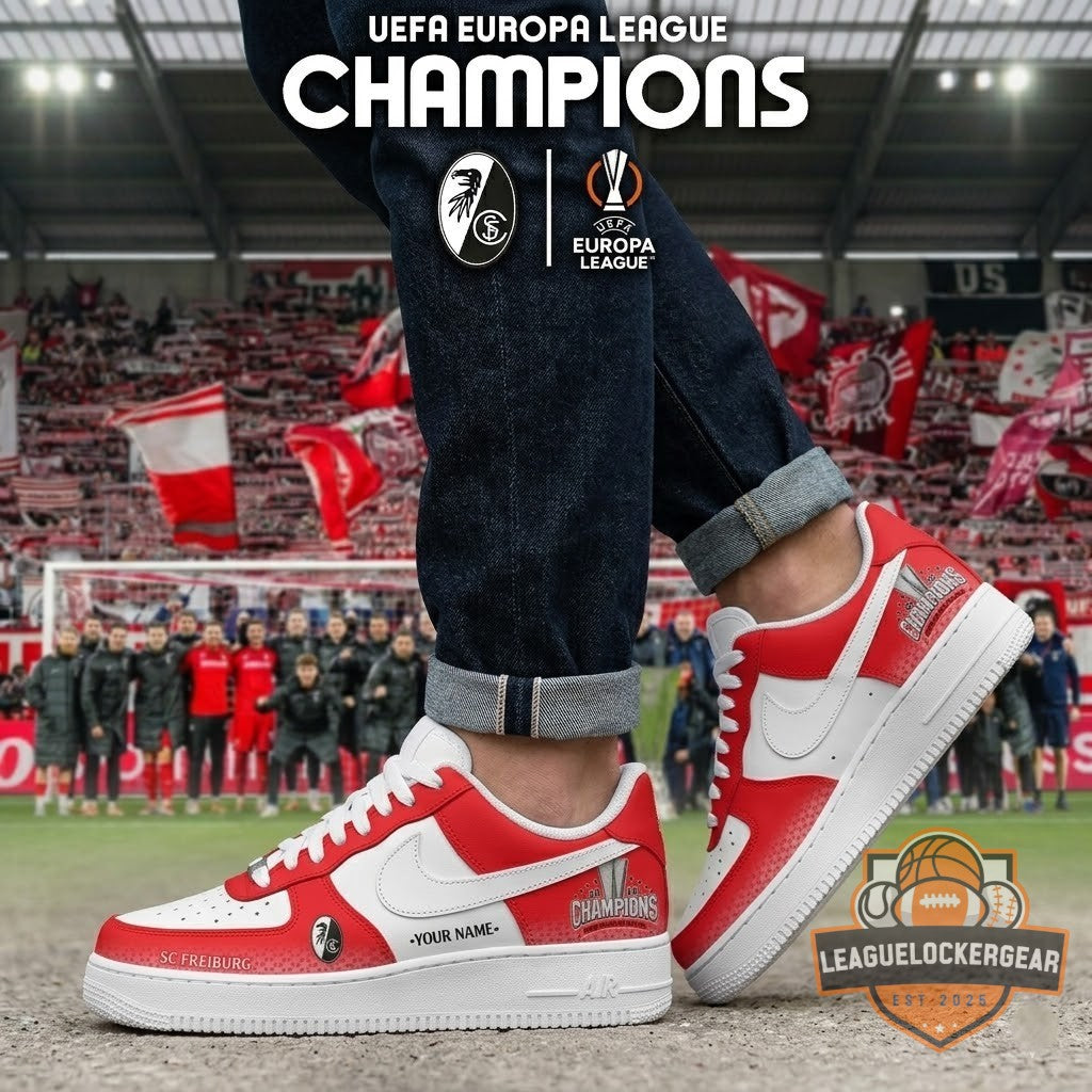 SC Freiburg UEFA Europa League Champions 2026 Custom AF1 Sneakers - LeagueLockerGear