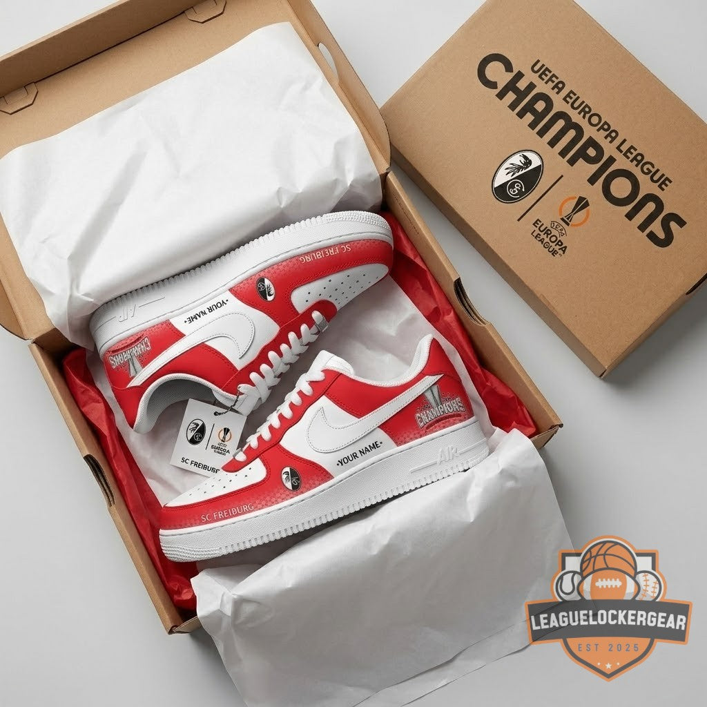SC Freiburg UEFA Europa League Champions 2026 Custom AF1 Sneakers - LeagueLockerGear