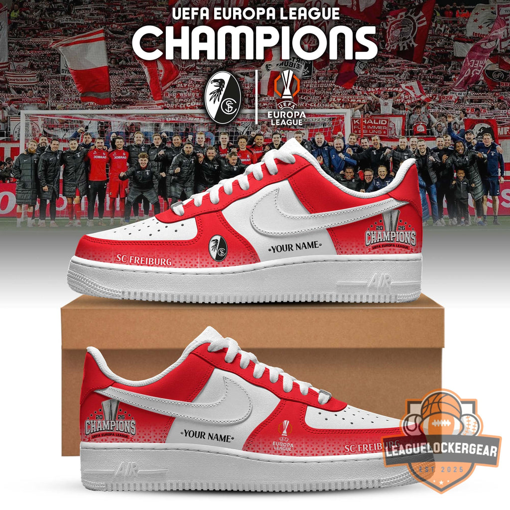 SC Freiburg UEFA Europa League Champions 2026 Custom AF1 Sneakers - LeagueLockerGear