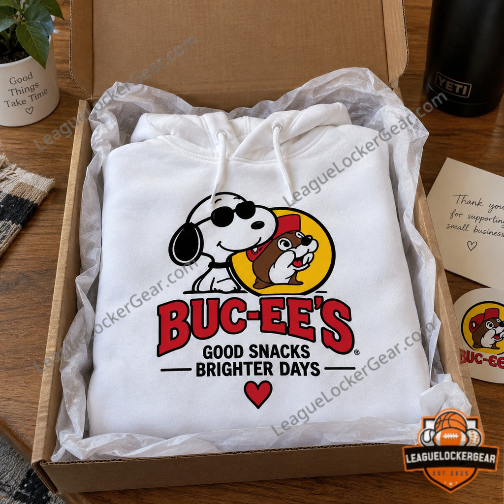 Snoopy x Buc-ee's Snacks Fuel Good Vibes Hoodie
