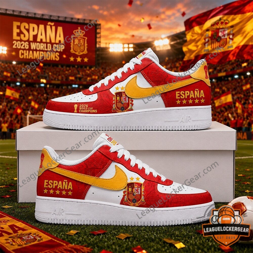 Spain National Football Team 2026 World Cup Champions Sneakers - LeagueLockerGear
