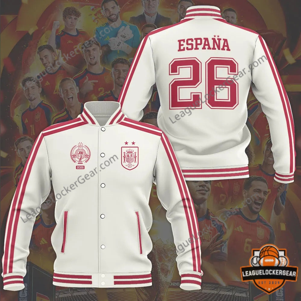 Spain National Football Team 2026 World Cup Varsity Jacket - LeagueLockerGear